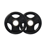 75KG Tri-Grip Rubber Coated Weight Plates + Olympic Barbell