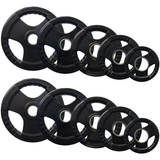 Rubber Coated Tri-Grip Olympic Weight Plates