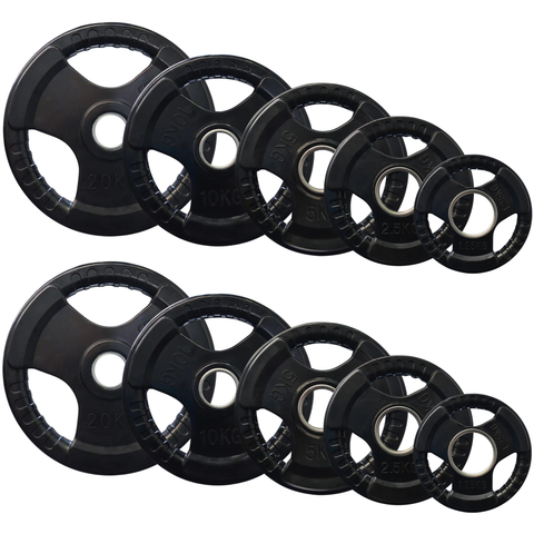 Rubber Coated Tri-Grip Olympic Weight Plates