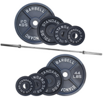 75KG Cast Iron Weight Plates + Olympic Barbell