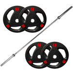 Olympic Barbell + 100KG Weight Plate Set