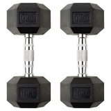 Hex Rubber Dumbbells