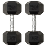 Hex Rubber Dumbbells