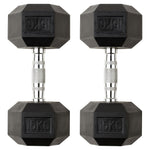 Hex Rubber Dumbbells