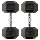 Hex Rubber Dumbbells