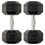 Hex Rubber Dumbbells