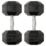 Hex Rubber Dumbbells