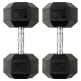 Hex Rubber Dumbbells