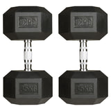 Hex Rubber Dumbbells